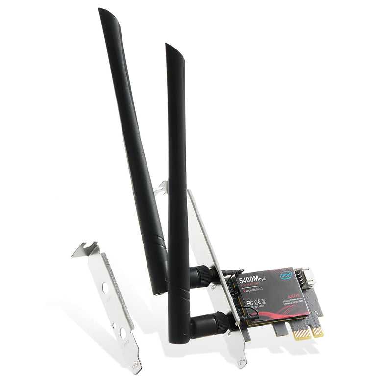 WiFi 6E Card AX5400 PCIe WiFi Network Adapter, Intel AX210 Chip Bluetooth 5.3, Tri-Band 2.4GHz/5GHz/6GHz OFDMA & MU-MIMO, for Windows 10/11 WIFI6E 5400M
