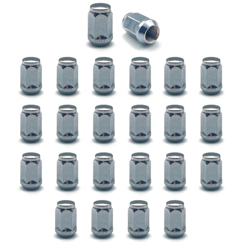 24 Pcs M14x1.5 Thread Bulge Acorn 1.38" Long Lug Nuts Chrome 3/4" 19mm Hex Compatible with Jeep Wagoneer, Grand Wagoneer, Ram 1500