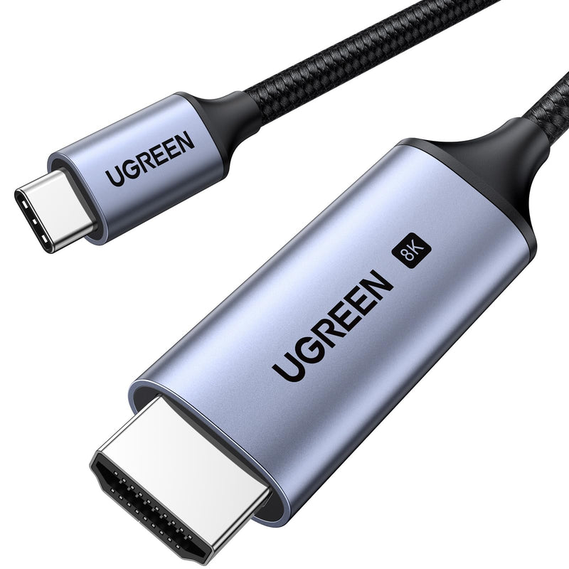 UGREEN USB C to HDMI Cable 8K@60Hz 4K@240Hz Thunderbolt 4/3 Type C to HDMI 2.1 Cable 48Gbps HDR HDCP2.3 Compatible for MacBook Pro Air iPad, Mac mini, iPhone 17 ProMax, Galaxy S26, Pixel 9, XPS, 10FT