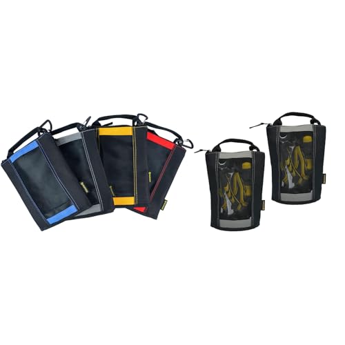 MELOTOUGH Fastener Bag Small Zip Tool Pouch Canvas Utility Zipper Tool Bag with Heavy Duty Mesh Window,Carabiner Clip