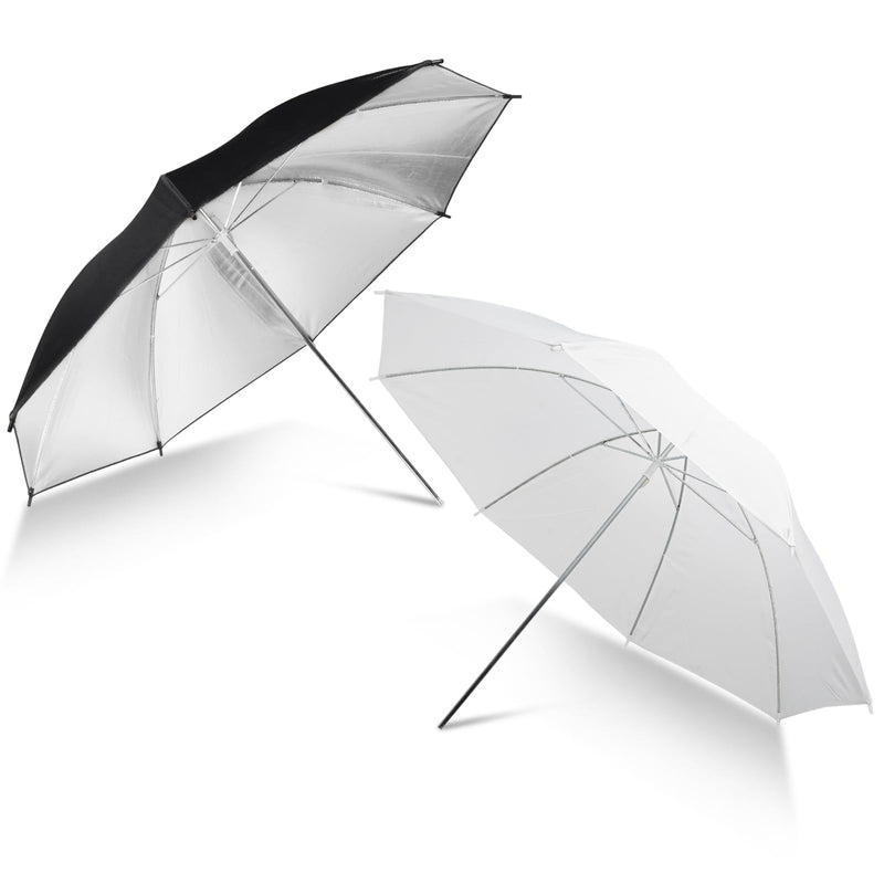 Photography Umbrella Lighting Kit,33" Translucent White Soft Umbrella & Silver Reflector Diffuser Umbrella for Studio/Outdoor Photo and Video Lighting Accessories (1x 33 White + 1x 33 Black)… 1*33"White+1*33"Black