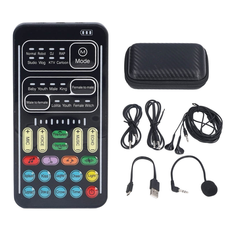 Voice Changer, I9 Live Sound Card Voice Changer Portable Mini Gaming Voice Plug and Play for Game Anchor Recording Mobile Phone Computer (Ejoyousngbuw0745m-11) Ejoyousngbuw0745m-11