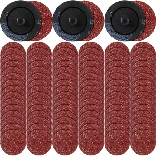 300 Pcs 2 Inch Sanding Discs 36 Grit Lock Die Grinder Sanding Disc Quick Change Disc Accessories for Surface Prep Strip Grind Polish Finish Burr Rust Paint Removal
