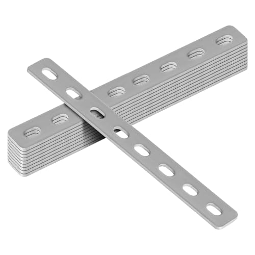 GBGS 10 Pcs 8" Mending Plate,Flat Straight Brackets,Slots for 5/16" Bolt