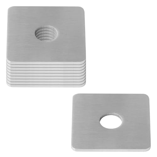 10 Pack Square Plate Washers for 5/8" Bolt,2-3/8" x 2-3/8",1/8" Thick