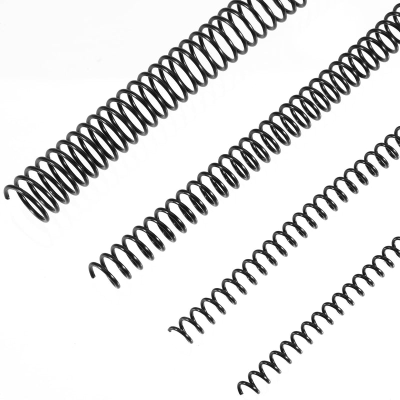 50 Pack Plastic Spiral Binding Coils 4:1 Pitch Spiral Binding Coils Binding Kit Multi Size Black Spiral Binding 1/4 5/16 1/2 3/4 Inch 50 Pack