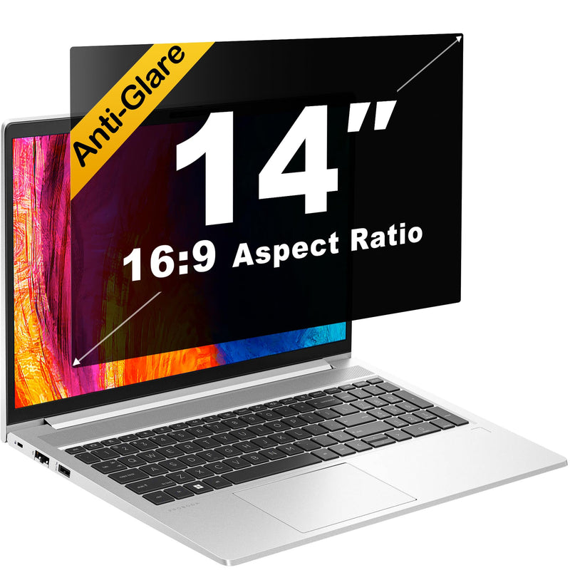 Laptop Privacy Screen 14 Inch 16:9, 2-Pack - Enhanced Anti-Glare & Blue Light Filter for Comprehensive Eye Care 14" (16:9) 12.2" x 6.85"