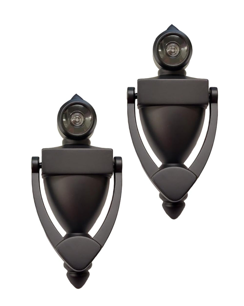 QCAA Door Knocker with 180 Degree Viewer, Zinc Die-Cast Construction 5-1/2'' Height, Oil-Rubbed Bronze, 2 Pack Oil Rubbed Bronze