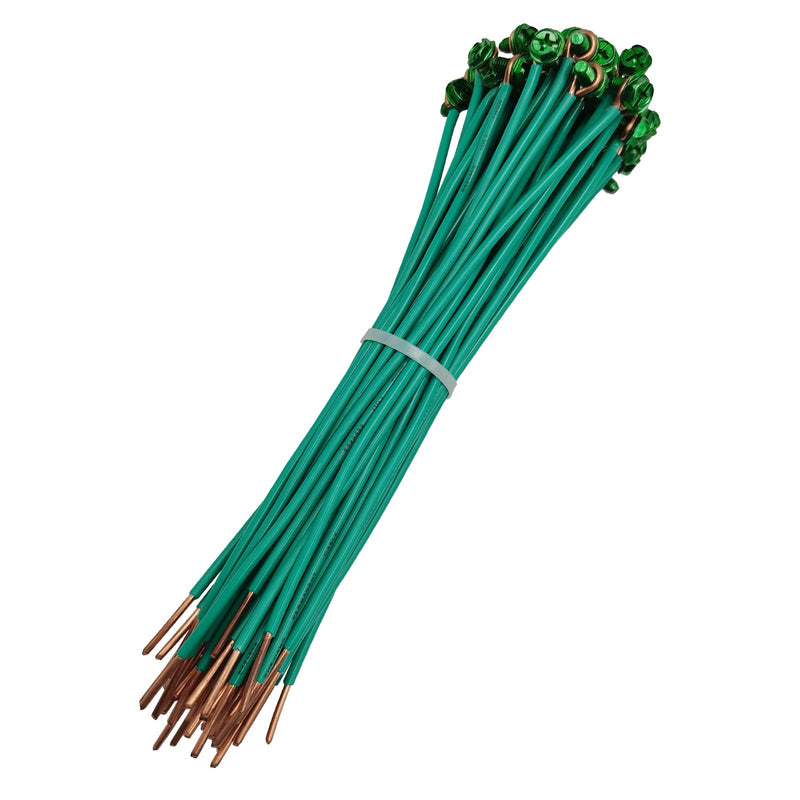 12AWG UL Listed 8 inch Grounding Pigtail Copper Cables Electronic Wire DIY(50 Pack) 8 inch(50 Pack)