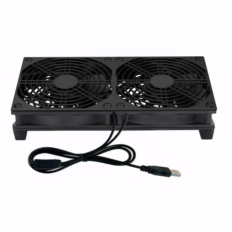 VTRETU Cooling Fan, Dual 120mm Fan for Router Rack DIY Audio Video Network Cabinet Server Cooling Project and Equipment Workstation Xbox PS5 Cooling Accessories 240 * 120 * 25mm 240mm