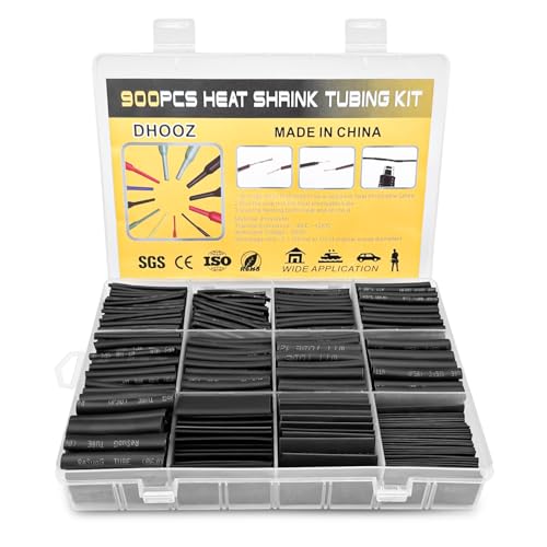 Lectorias Heat Shrink Tube Set, Heat Shrink Connector, Waterproof, Heat Shrink Tubes, Black, Heat Shrink Tube Connectors, Various Sizes for Electrical Insulation, Cable Repairs