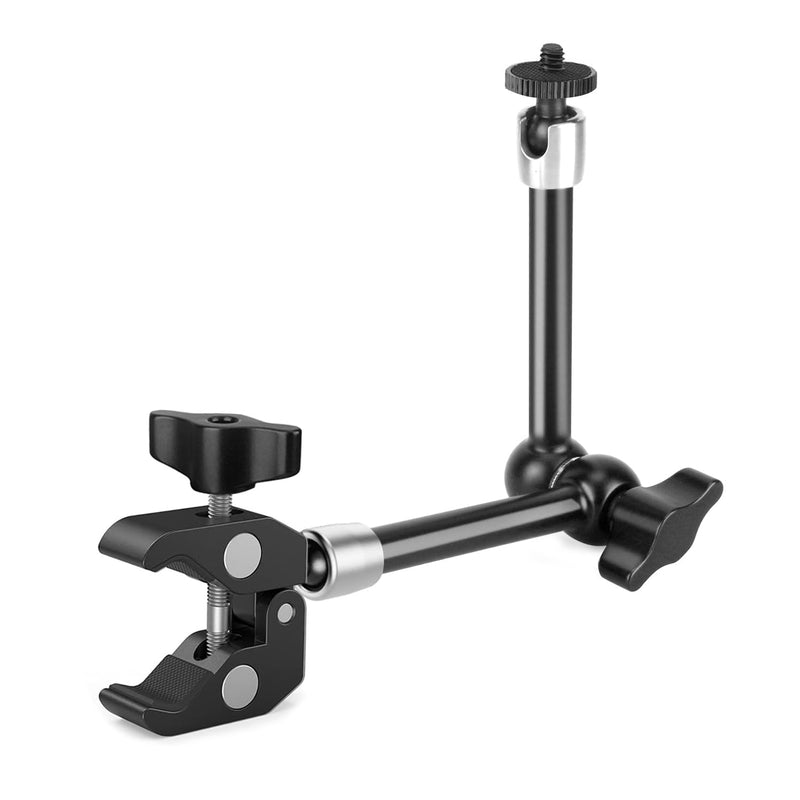 Hemmotop Magic Arm Camera Mount Clamp, 9.8 in Adjustable Articulating Friction Arm Max. Load 6.6 LBS, for iPhone Monitor, Camera Mounts & Clamps Kit MS01 Black