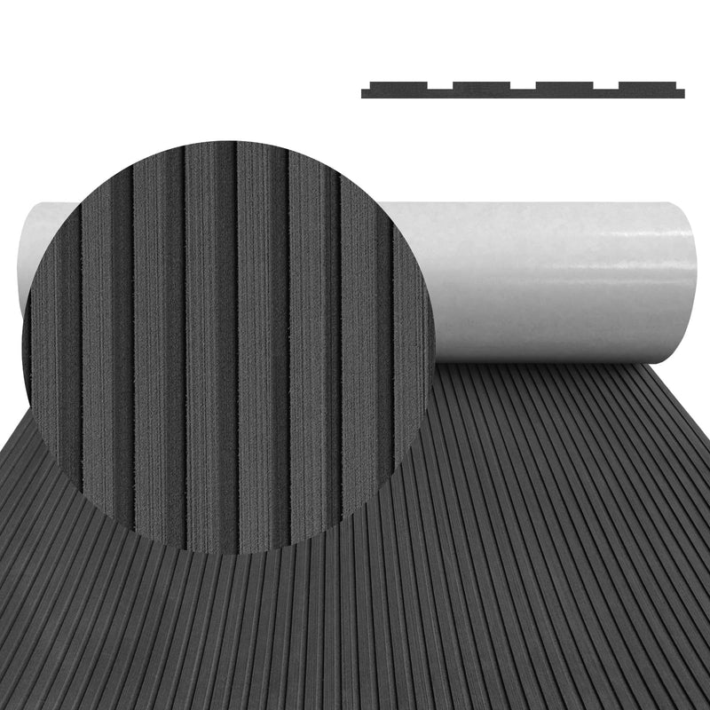 Boat Flooring EVA Foam Boat Decking Camo 94"x45"/35"/23" Non-Slip Boat Mat Self-Adhesive Foam Boat Deck Flooring Carpet Mat Rolls for Kayak Deck Boat Yacht Flooring Motorboat 94.5x16.2"-10.6sqft D-Black 1