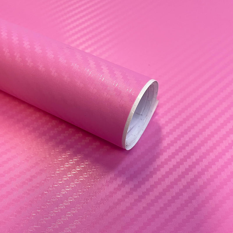 Lypumso 3D Pink Carbon Fiber Vinyl Wrap, Car Wrap Film Roll with Air-Release Technology for DIY Use, Car Auto Decal Exterior and Interior Wrapping Film, Vehicle Self Adhesive Sticker 1ft x 5ft