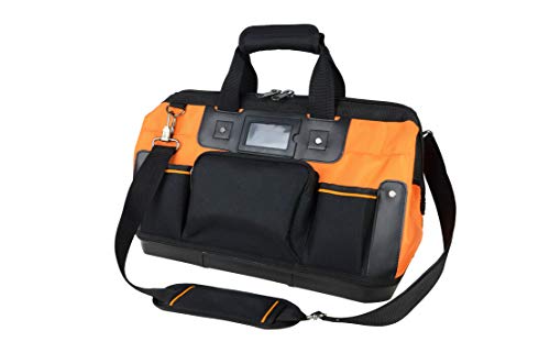 16" Wide Mouth Tool Bag with Shoulder Strap Portable Waterproof Tool Organizer Made Oxford Cloth with Suitable for Electrician Carpenter