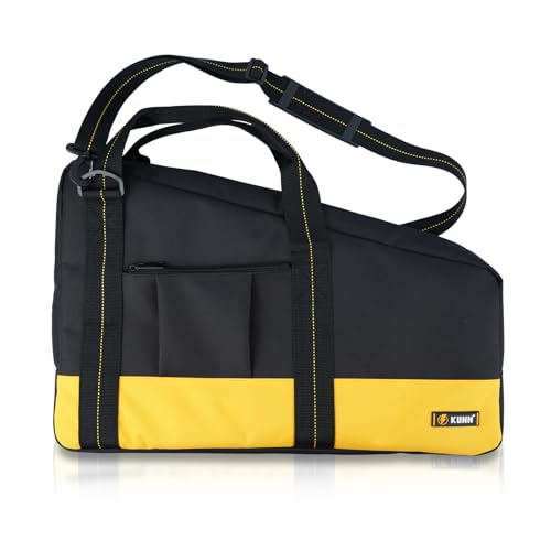 KUNN Shoulder Framing Nailer Bag with Dual Lockable Zipper,Extra pockets for Hitachi NR83A,NuMax SFR2190 Yellow