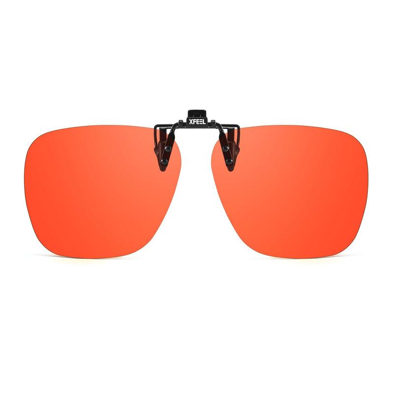 Clip On Blue Light Blocking Glasses for Prescription Glasses Women Men, Fit Over Glasses for Computer, TV, Gaming A-flip-up Dark-Amber（99%）