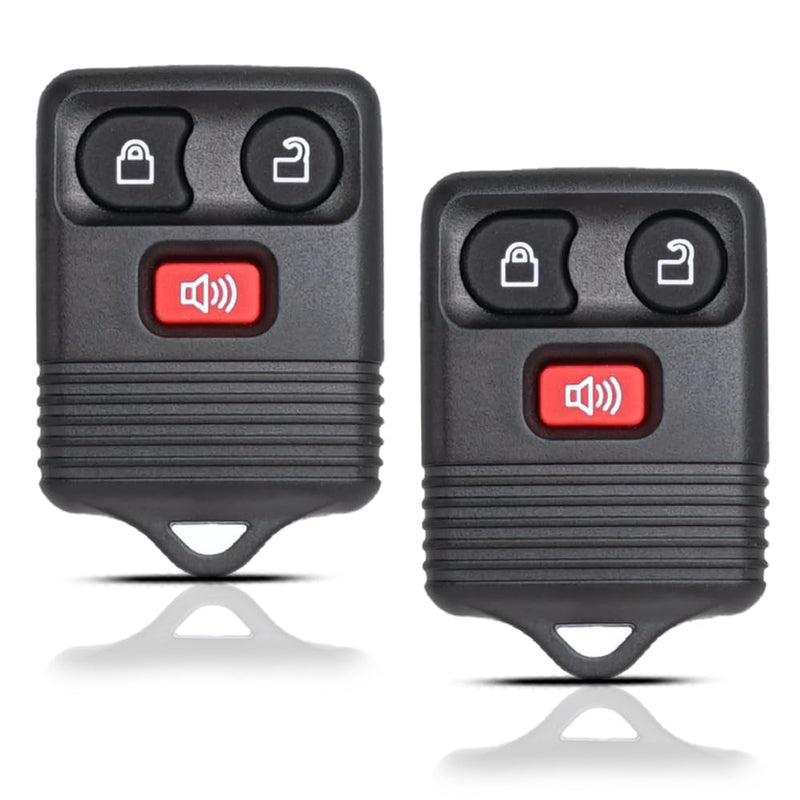 2 Key Fob Remote Replacement Fits for 1998-2016 F150 F250 F350 Ranger Escape Explorer Focus E150 Expedition, Mazda, Mercury, Lincoln MKZ MKX CWTWB1U345 CWTWB1U33 Keyless Entry Remote Control 3 Button