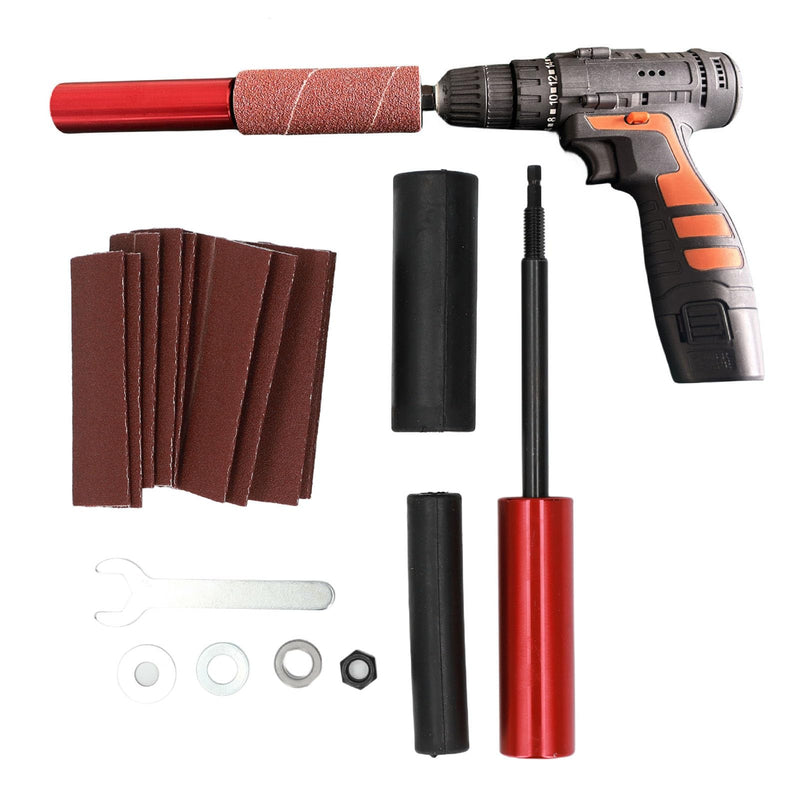 Spindle Sander Adapter 3/8 Inch Aluminum Alloy with Sanding Drum Kit, 10 Sandpaper for Wood Metal Drill Accessories
