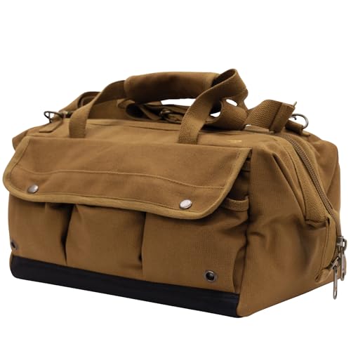 Rothco Renovator Tool Bag – 26 Tool Pocket Canvas DIY Work Equipment Gear Organizer Work Brown