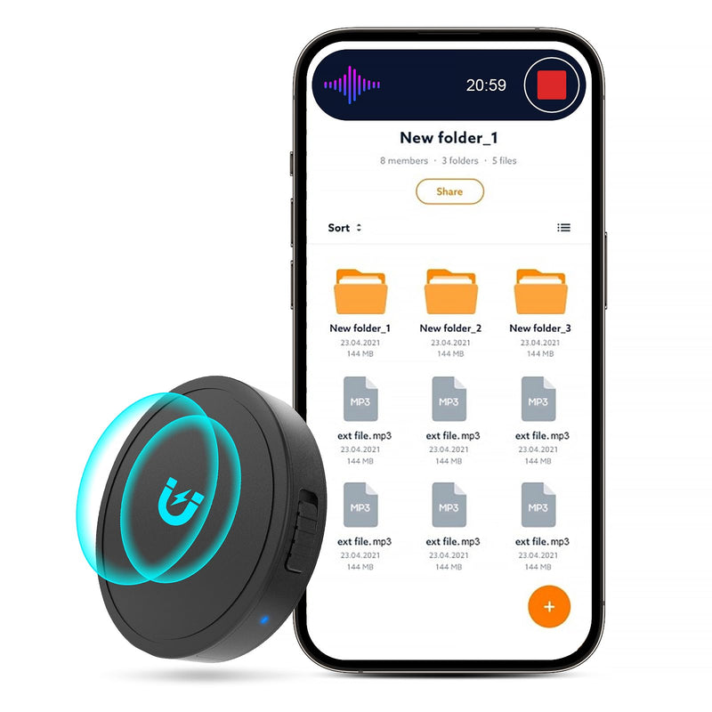 128G (1600 Hour) Magnetic Voice Activated Recorder - Nanezan Recording Device MP3 Records with 70 Hours Battery Time, USB-C Audio Recorder for Work, Lectures, Meetings, Interviews Black-128GB