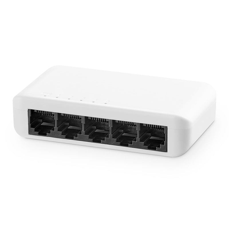 5 Port Gigabit Switch, 4 x 10/100/1000Mbps Ports and 1 Gigabit Uplink, Unmanaged Desktop & Wall Mount Ethernet Hub Splitter, Mini Plastic Home Office YuLinca Network Switch 5x1G Unmanaged