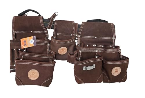 Zeluga Sued Leather Tool Belt, Bag, Carpenter, Construction, Framers, Handyman and Electrician Tool Bag Set (20-379) 20-379