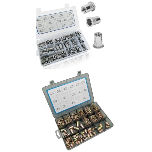 AKKTOL 200-pcs Stainless Steel Rivet Nut Kit + 240-pcs Rivet Nut Assortment Kit