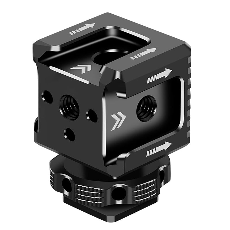 Triple Hot Shoe Mount Adapter Cold Shoe Extension Mount Monitor Holder Bracket 1/4 Arri Hole for Camera Cage Rig