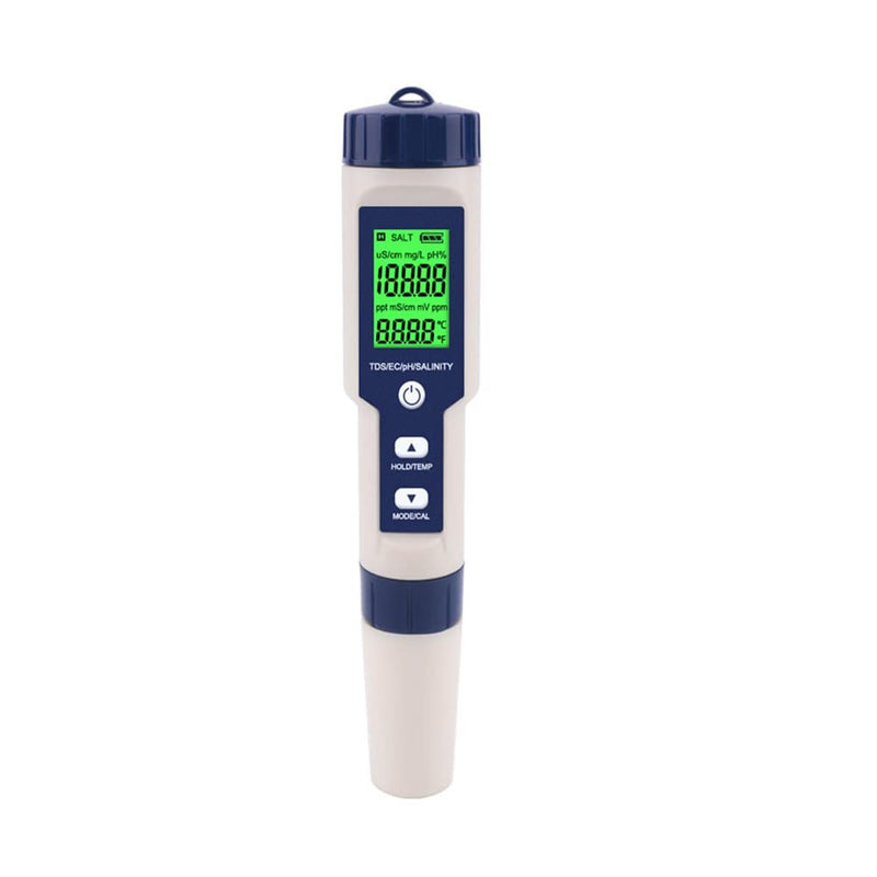 5 in 1 PH Meter Gomass 0.01 High Accuracy ph Tester Digital for Water TDS/EC/Salt/Temp/PH Pen, PPM Meter Water Tester Drinking Water, Hydroponics, Plants, Aquarium and Pool blue