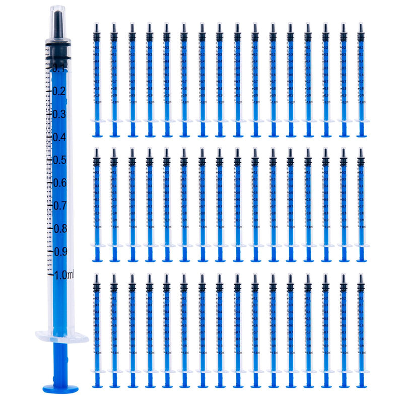 50 x 1 ml syringe, 1 ml syringe, colostrum syringe for scientific laboratories, pet feeding, plant watering, refilling and measuring liquids (without needle) 50 x 1 ml