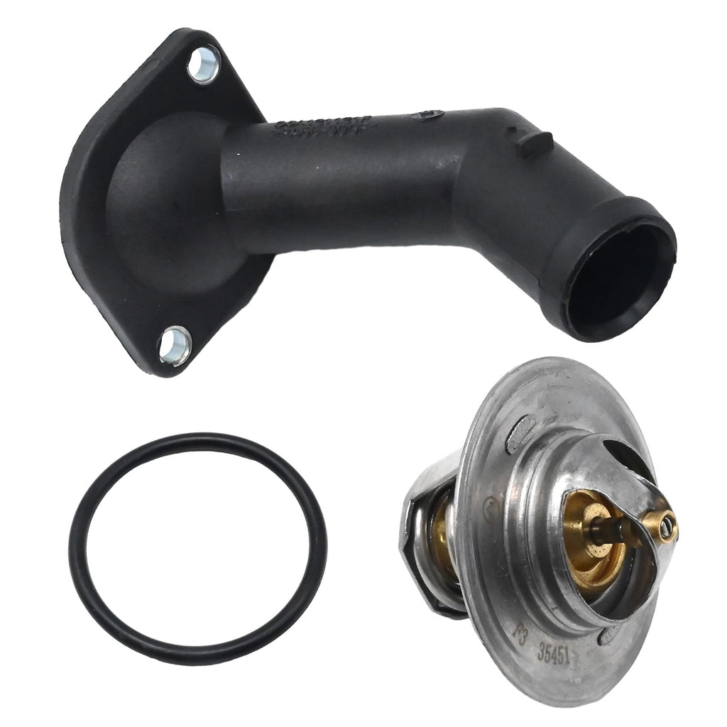 MDEOOSKY Thermostat＆Housing Cover＆O-Ring Replacement for Bettle Golf Jetta, 050121113C 06A121121C 038121119B