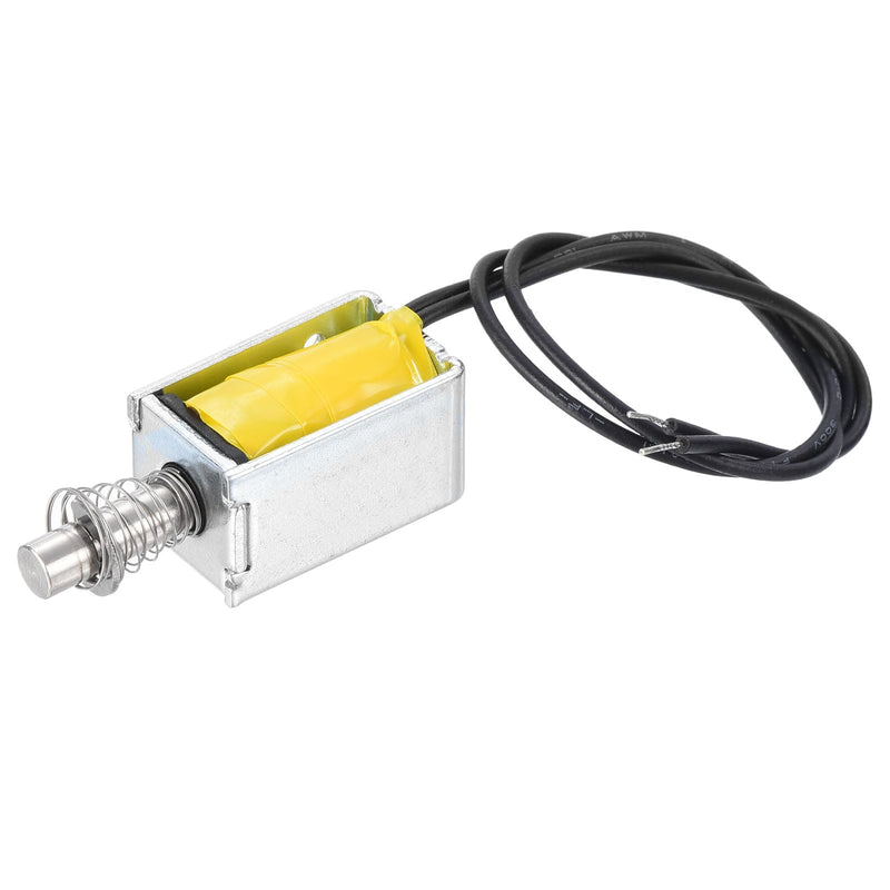 QUARKZMAN Solenoid Electromagnet DC 3V 0.5A Silver Tone Black Pack of 1 | Open Frame Push Pull Type for Vending Machines