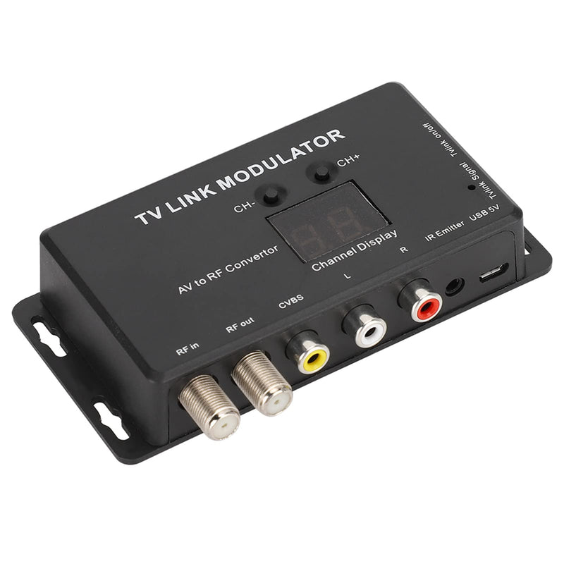 RF Modulator, UHF TV LINK Modulator IR Extender with Channel Display, TM70 LINK Modulator AV to RF Converter for CATV System