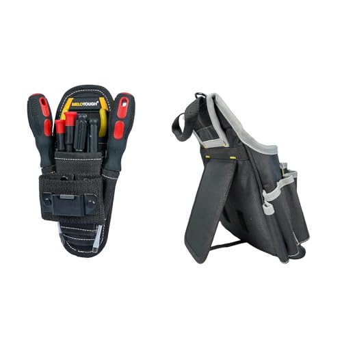 MELOTOUGH Small Tool Pouch with Belt Clip,Small Tool Holder Pouch, Min Work Organizer Tool Holster, Professional Tool Pouch Shoulder Tool Carrier with Multiple Pockets, Tool Organizer