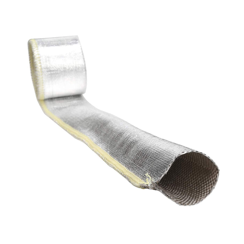 3/8" (9.52mm) Lightweight Aluminum Fiberglass Heat Shield Sleeve Insulated Protection for Braided Hoses, Fuel Lines, Cables or Electrical Wiring Heat Protection (3 Feet Length) 3/8" (9.52mm)