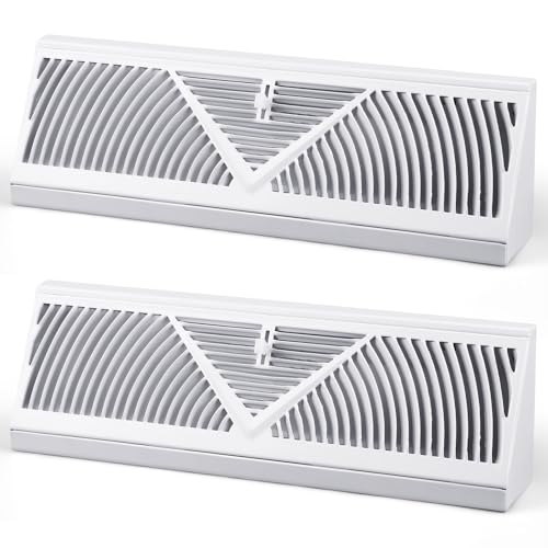 Yaocom 2 Pack Baseboard Register Vent 15 Inch Air Vent Covers, White