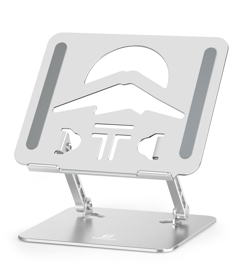 Laptop Stand Adjustable Laptop Holder for Desk, Foldable Laptop Riser Portable Computer Stand Compatible with MacBook, Lenovo, HP and All Laptops up to 15.6 inches Silver