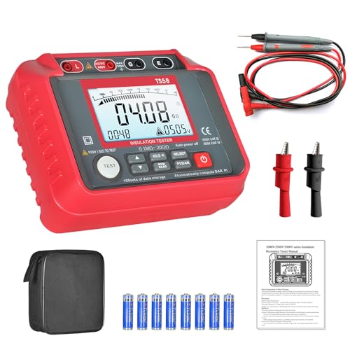 Megohmmeter 1000V Megaohm Meter 20GΩ Insulation Tester, AIOMEST Megohmeter red