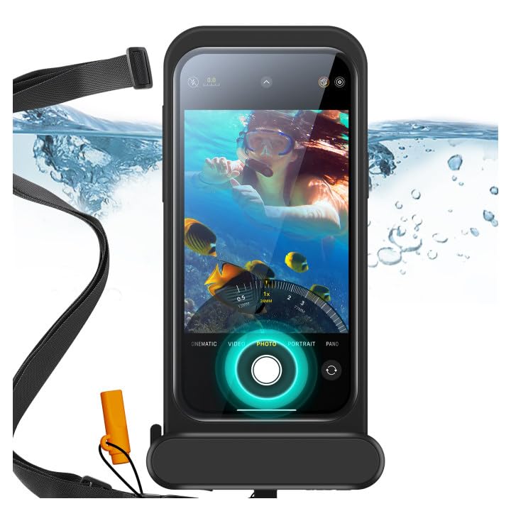 ESR Waterproof Phone Pouch for iPhone 15 Pro Max /14 Pro Max, Underwater Touch Sensitivity, IPX8 Floating Waterproof Cellphone Case with Lanyard, Dry Bag for Snorkeling, Black iPhone 15 Pro Max/14 Pro Max