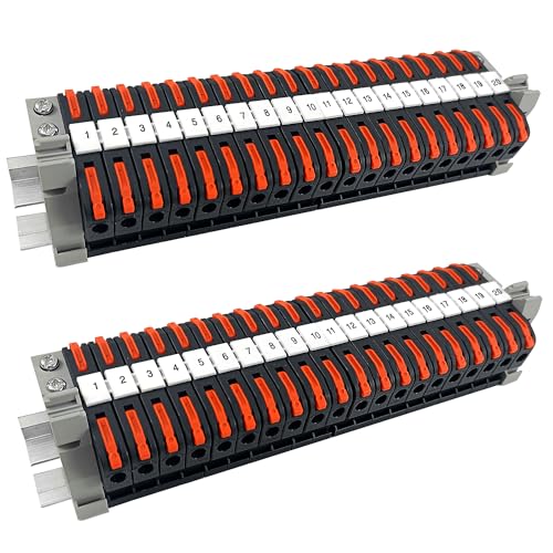 Pack of 40 DIN Rail Terminals, 0.08-4 mm² PCT-211 DIN Rail Terminals, Terminal Block Terminal Block Kit, Quick Wiring Electrical Terminal Block for Automation Projects, DIY Projects