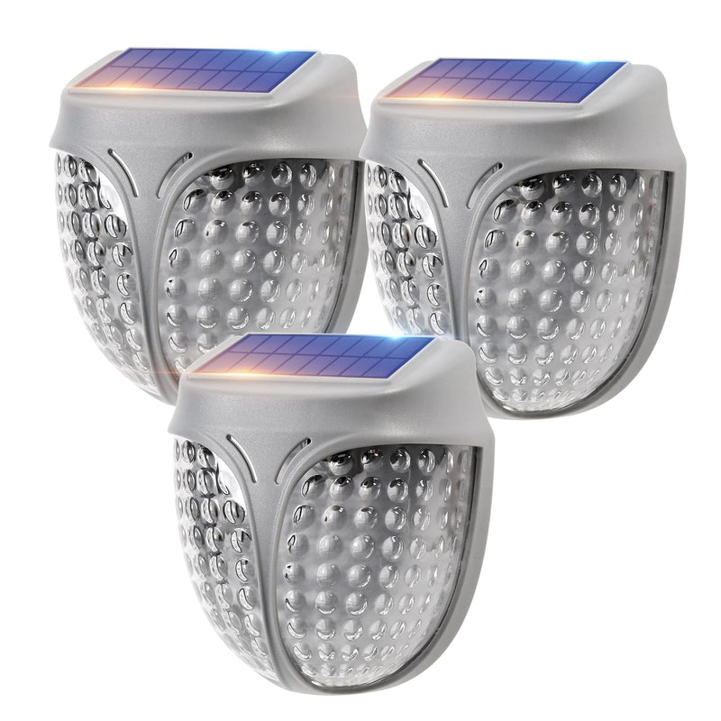 Energetic Small Solar LED Lights, IP65 Waterproof Dusk to Dawn Mini Solar Powered Lighting, 3000K Outdoor Wall Light for Garden, Deck, Patio, Yard, Driveway, Porch, Front Door, No Magnetic, 3 Pack No Magnetic Solar Lights