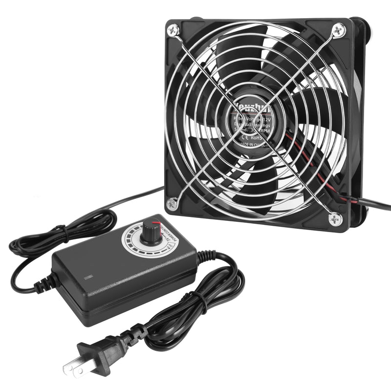 Computer Fan with AC Plug, Yeuzbur 110v 120v 220v Fan with Variable Speed Controller for DIY Cooling Ventilation Exhaust Projects