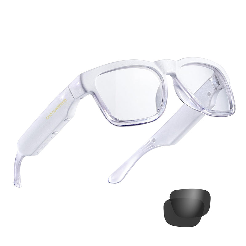 OhO Smart Glasses,32G MP3 Bluetooth Sunglasses with Open Ear Speaker Headphone, Indoor&Outdoor Sports,Polarized UV Protection,For Men Women 32 GB