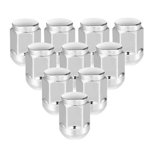 10 Pcs Wheel Lug Nuts Compatible for Honda Civic 2017-2021 for Honda Odyssey 2007-2010, Durable M14 x 1.5 Carbon Steel Silver Tone Tire Lugnuts 10