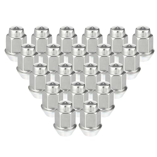 20 Pcs Wheel Lug Nuts Compatible for Chevrolet Malibu Impala for Buick Encore, Durable M12 x 1.5 Carbon Steel Silver Tone Tire Lugnuts 20