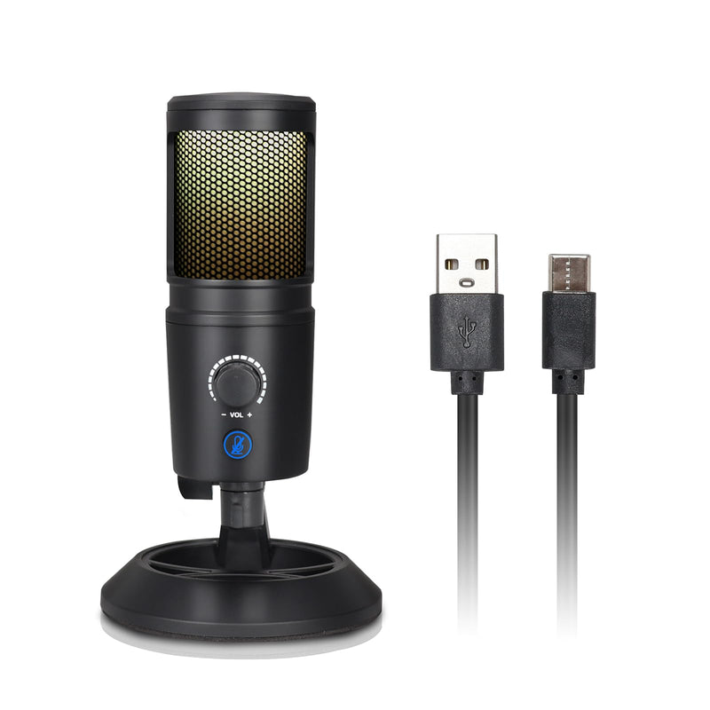 RGB Microphone, USB Live Streaming Capacitor Microphone, Computer Competitive Recording Tape, Lighting