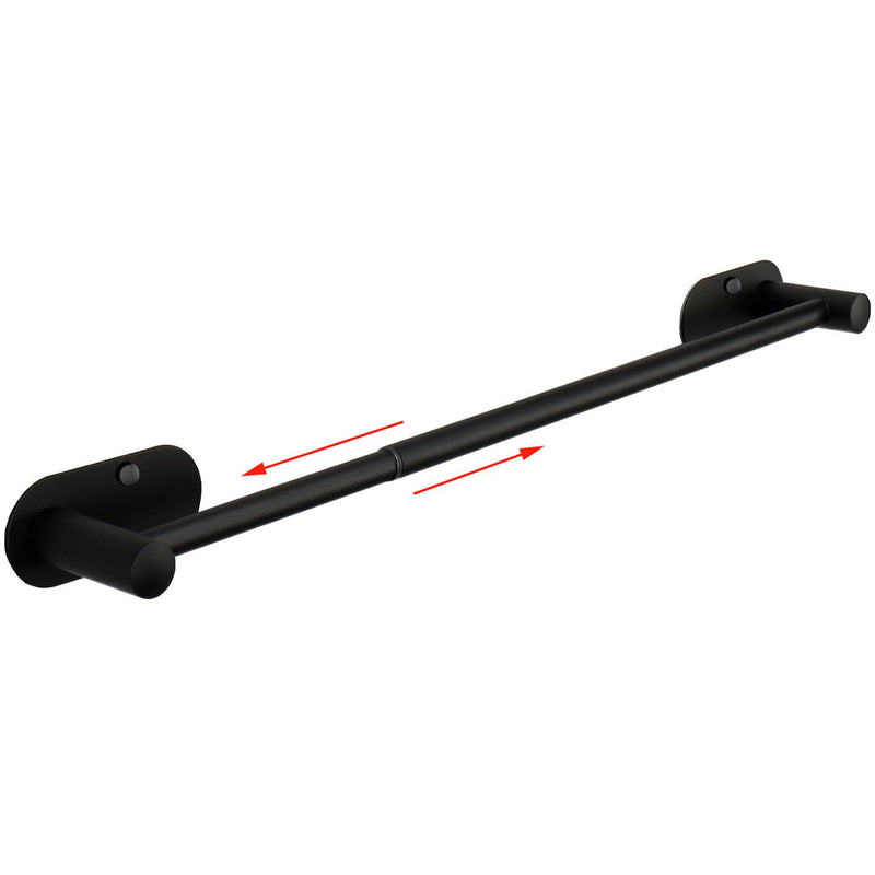 TocTen Self Adhesive Towel Bar, Stick Bath Towel Rack for Bathroom Adjustable 16-24", Stainless Steel Bathroom Towel Holder, No Drill Stick on Wall Towel Hangers for Bathroom, Kitchen (Matte Black) Matte Black 24 Inch
