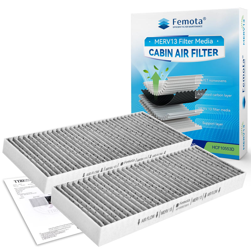 MERV 13 Cabin Air Filter with Activated Carbon, CF10553 (CP553) for Nissan Frontier, NV1500, NV2500, NV3500, Pathfinder, Xterra, Suzuki Equator