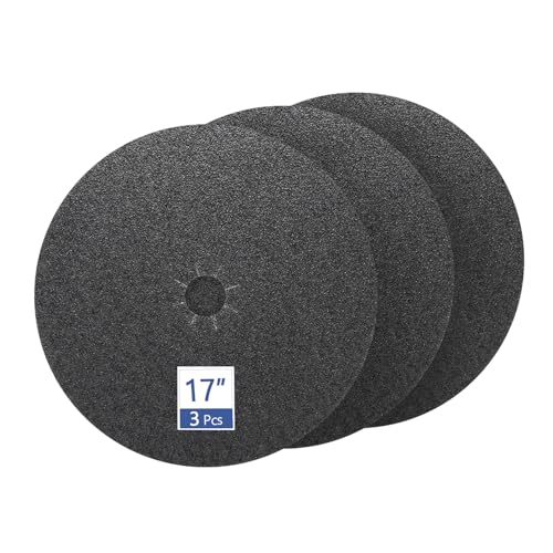 HUAALIUCHE Floor Sanding Disc Cloth-Backed Silicon Carbide，17" x 2" Holes for Concrete, Stone, 36 Grit, 3-Pack #36 - 17"x2”